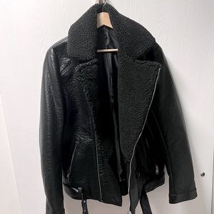 H&M sherpa moto jacket